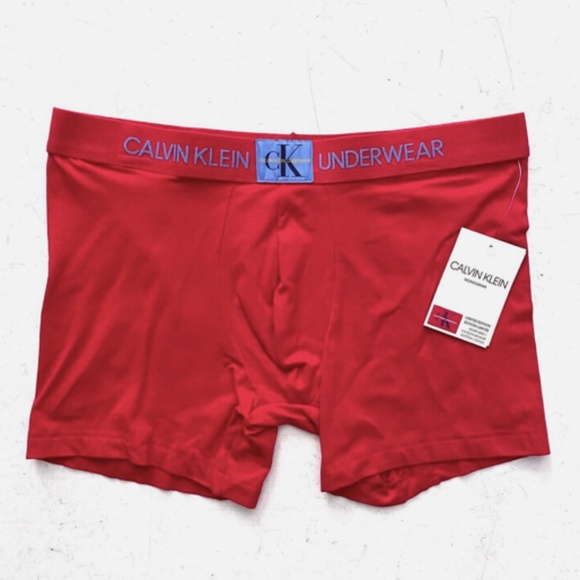 Calvin Klein LE Red Monogram Cotton Blend Boxer Brief Underwear NB1605 612 XL - Picture 1 of 2
